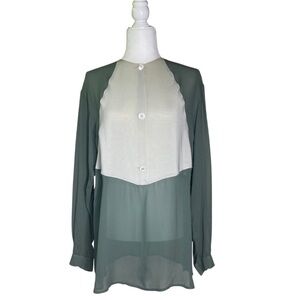 Giorgio Armani Vintage Sheer Two Toned Long Sleeve Tunic Sz 44/10